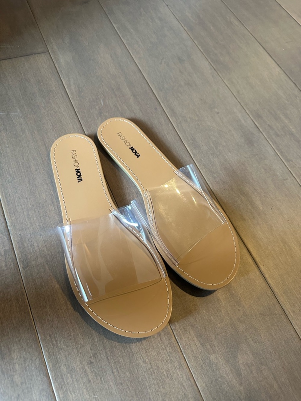 Fashion Nova Clear Sandals (size 9)